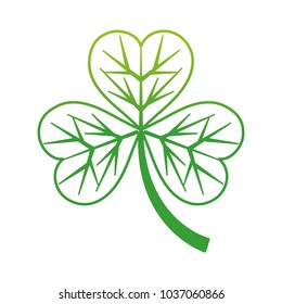 degraded line clover plant with nature leaves design