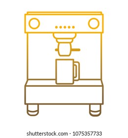 degraded line coffee maker machine object with cup