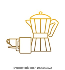 degraded line coffee maker object with cup beverage