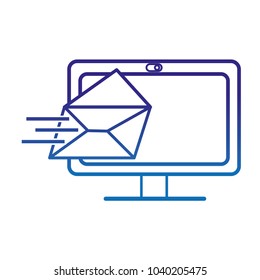 degraded line computer technology with e-mail letter message