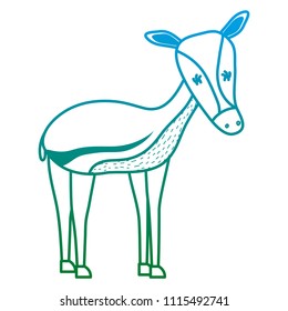 degraded line cute deer female wild animal