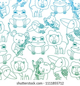 degraded line cute exotic wild animal background