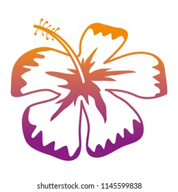 degraded line cute tropical flower with petals style