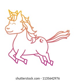 degraded line cute unicorn with arrow tattoo style