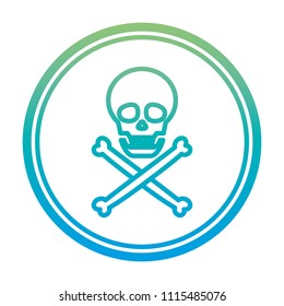 degraded line danger skull warning symbol emblem