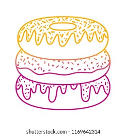 degraded line delicious donut sweet bakery food