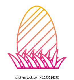 degraded line egg easter with decoration figures design