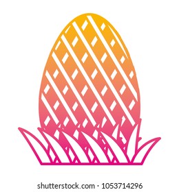 degraded line egg easter figure design decoration