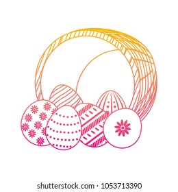 degraded line eggs easter decoration and hamper design
