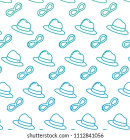 degraded line elegant hat and mask object background