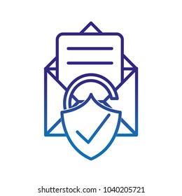 degraded line e-mail letter message with good padlock protection