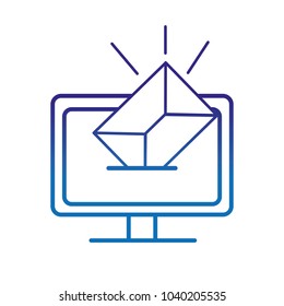 degraded line e-mail message inside computer screen technology