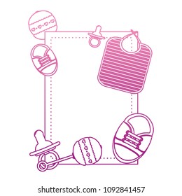 degraded line emblem with baby necessities products design