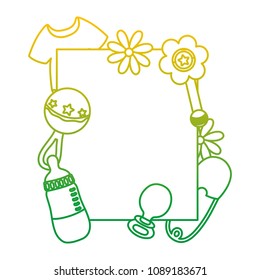 degraded line emblem style with baby things products