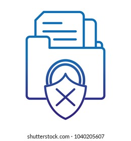 degraded line file folder with documents and padlock bad security