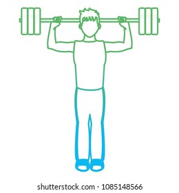 degraded line fitness man lifting weights training