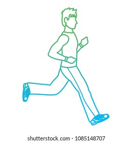 degraded line fitness man running exercise training