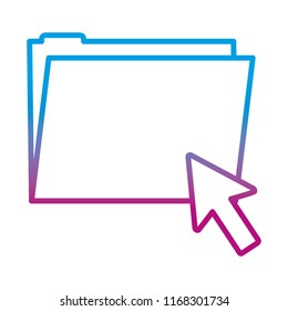 degraded line folder file with arrow cursor mouse