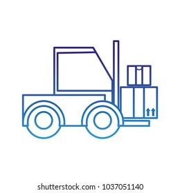 degraded line forklift transport with boxes package service