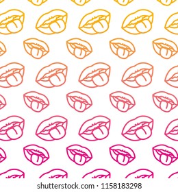 degraded line funny mouth with teeth and tongue background