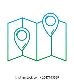degraded line global map with location symbols to travel