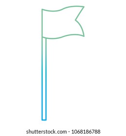 degraded line golf sport flag sign to hole