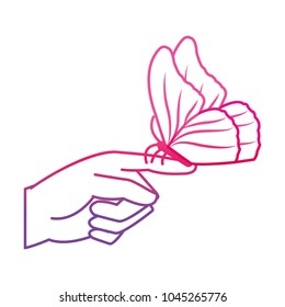 degraded line hand with butterfly 