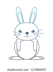 degraded line happy male rabbit cute animal