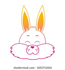 degraded line happy wild rabbit head animal