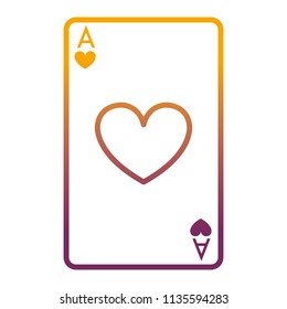 degraded line A of hearts poker card game