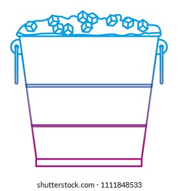 degraded line ice cubes texture inside metallic bucket