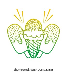 degraded line ice lollies and cone cream desset