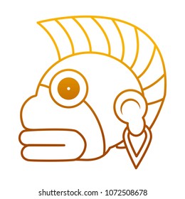 degraded line indigenous ozamatli native culture symbol