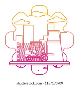 degraded line industry factory and forklift construction machine