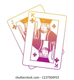 degraded line jack and king clubs cards casino game