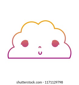 degraded line kawaii cute fluffy cloud weather