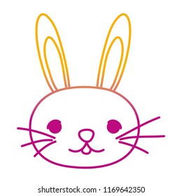 degraded line kawaii cute rabbit head animal