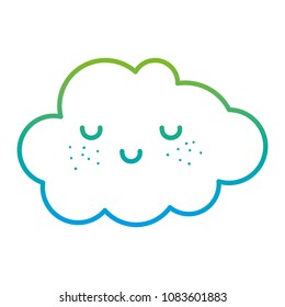 degraded line kawaii happy cloud weather in the sky
