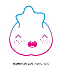 degraded line kawaii happy nikuman japanese food
