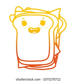 degraded line kawaii happy sandwich tasty fastfood
