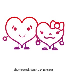 degraded line kawaii nice heart coupe with arms and legs
