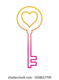 degraded line key security object with heart design