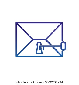degraded line letter message with key style security