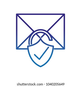 degraded line letter message with padlock good security