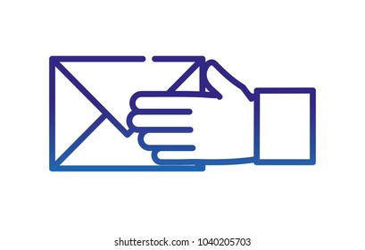 degraded line man hand with letter text message