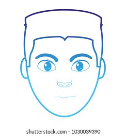 degraded line man head user with facial expression and hairstyle