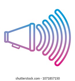 degraded line megaphone object to public alert message