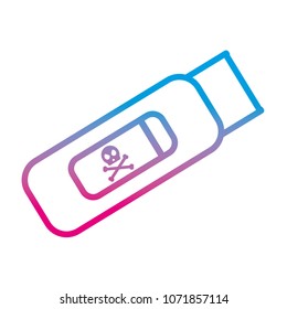degraded line memory usb technology with danger skull