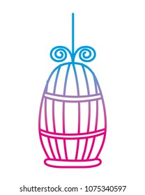 degraded line metal bird cage object design