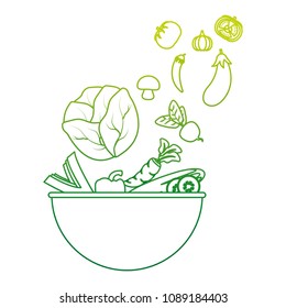 degraded line natural vegetables organic food inside bowl